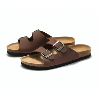 Sandaler med Korkbotten & Dubbla Remmar – Komfortsandaler för Sommar & Strand