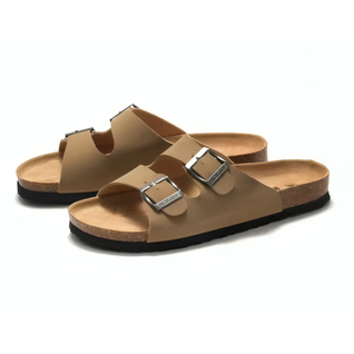 Sandaler med Korkbotten & Dubbla Remmar – Komfortsandaler för Sommar & Strand