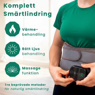 Nordcura ThermaBelt™ – Värmebälte med Rödljus & Vibration för ryggsmärta
