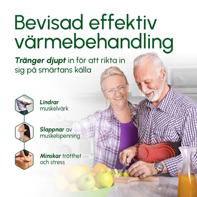 NordCura™ ThermaBelt värmebälte i grå neopren med rödljus, vibration och digital display – trådlöst värmebälte för ryggsmärta och ländryggsbesvär