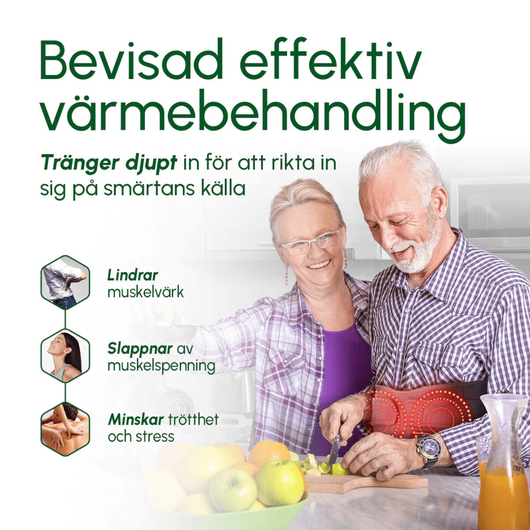 NordCura™ ThermaBelt värmebälte i grå neopren med rödljus, vibration och digital display – trådlöst värmebälte för ryggsmärta och ländryggsbesvär