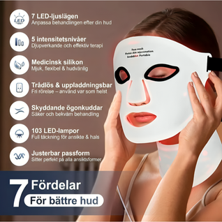 InfraRelief™ Ansiktsmask 2.0 – Rödljusterapi för en bättre hudvård