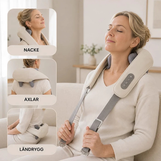 Elektrisk Nackmassage med Värme – Trådlös Massageapparat för Nacke & Axlar