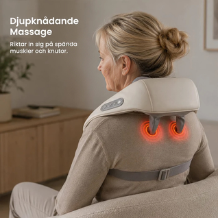 Elektrisk Nackmassage med Värme – Trådlös Massageapparat för Nacke & Axlar