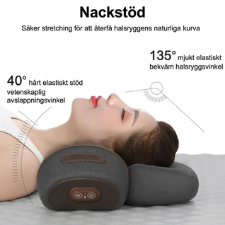 3-i-1 Nackmassagekudde med Värme, Vibration & Nackstretch
