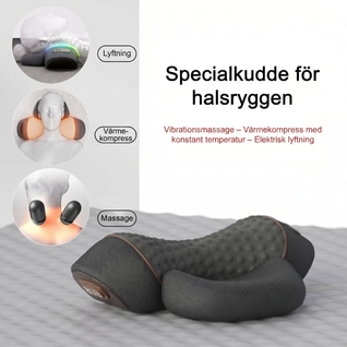 3-i-1 Nackmassagekudde med Värme, Vibration & Nackstretch