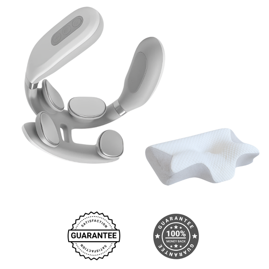 Elektrisk nackmassageapparat och ergonomisk kudde som lindrar nacksmärta, ökar blodcirkulation och ger avslappning – med 100 % nöjdhetsgaranti.