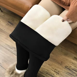 Värmeleggings Dam Fleecefodrade – Termoleggings mot Kyla, Hög Midja